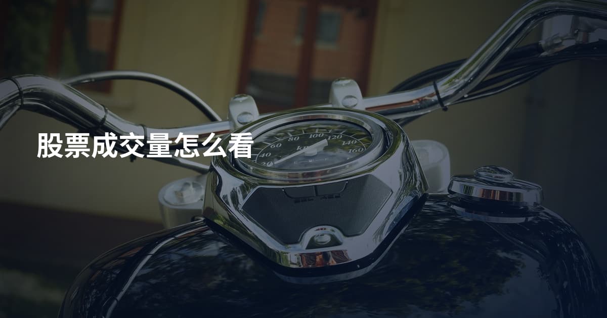 股票成交量怎么看