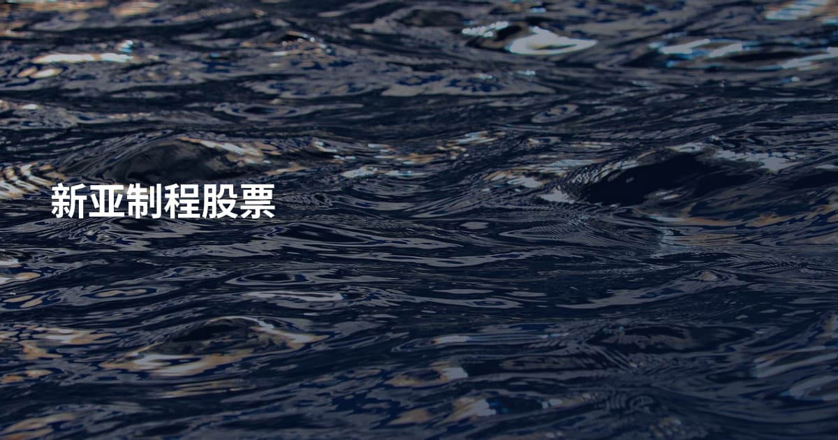 新亚制程股票