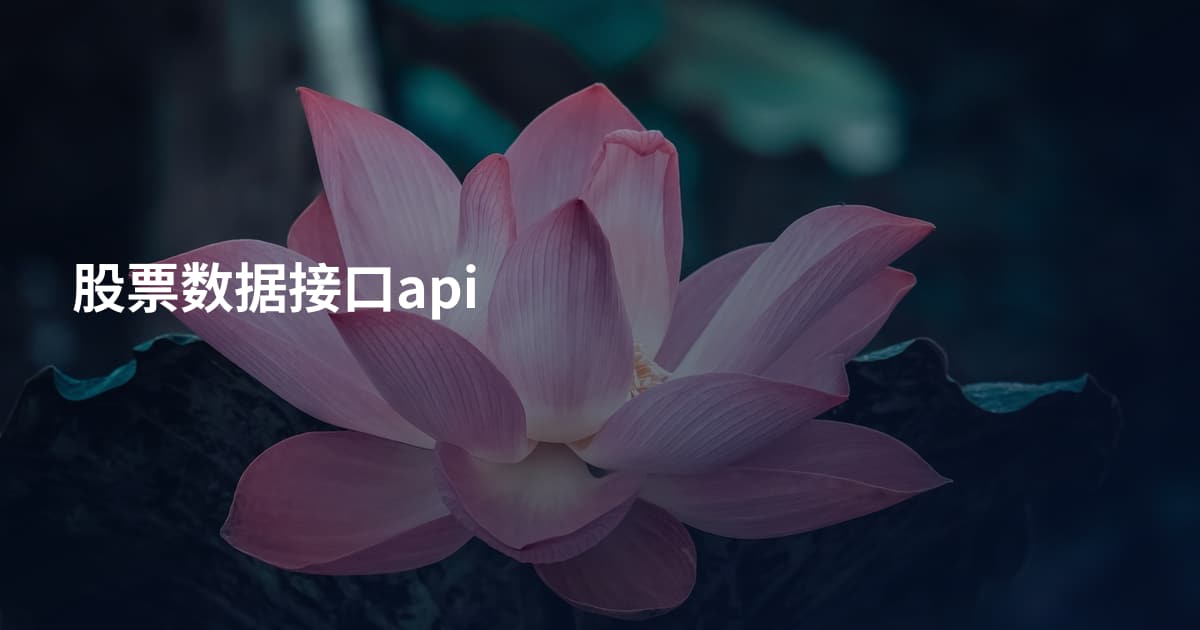 股票数据接口api