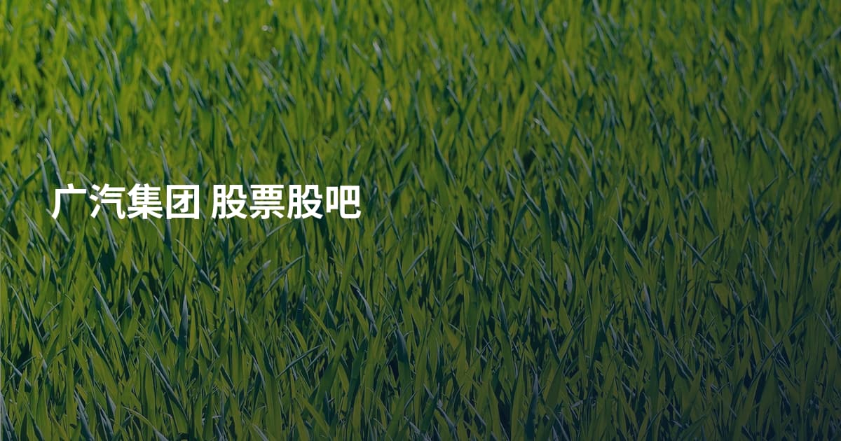广汽集团 股票股吧