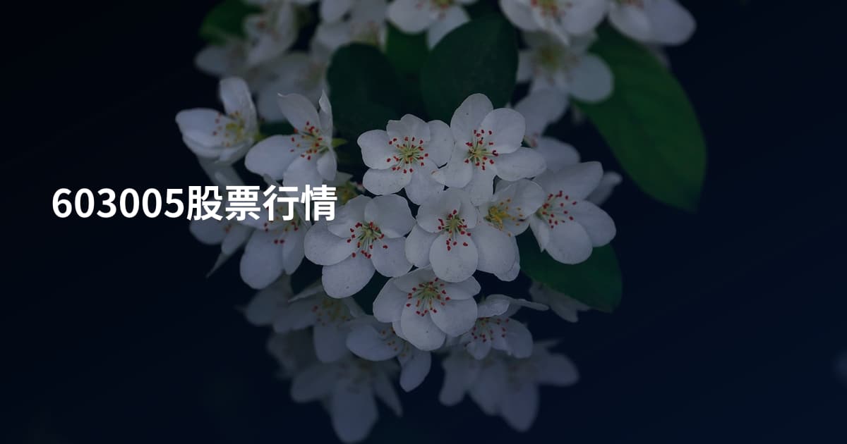 603005股票行情