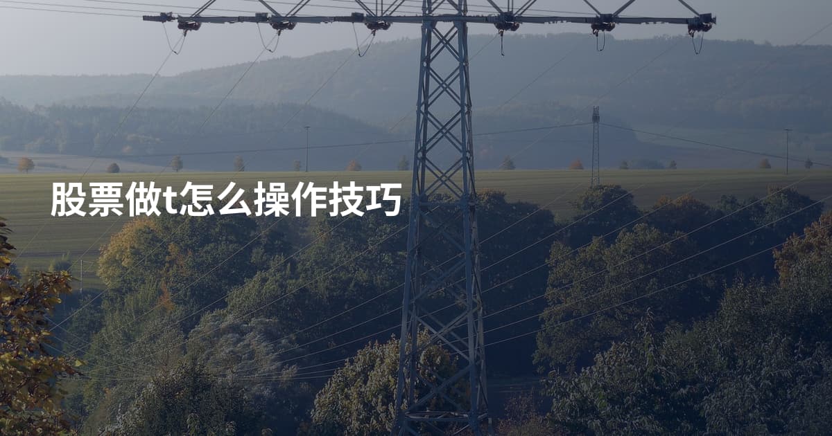 股票做t怎么操作技巧