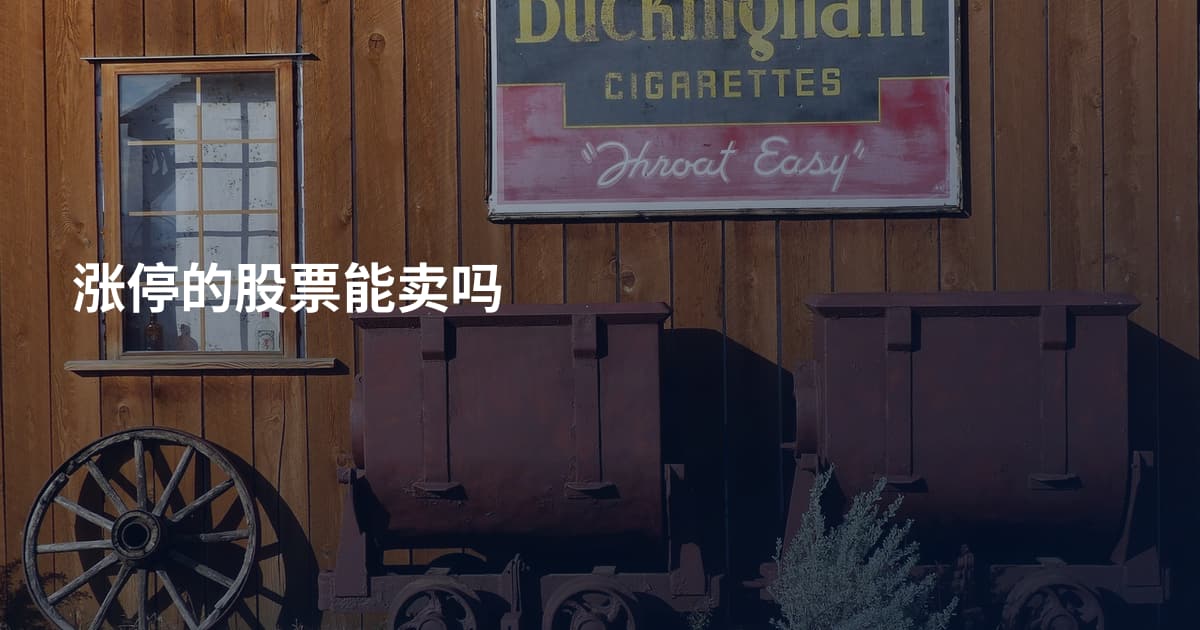 涨停的股票能卖吗