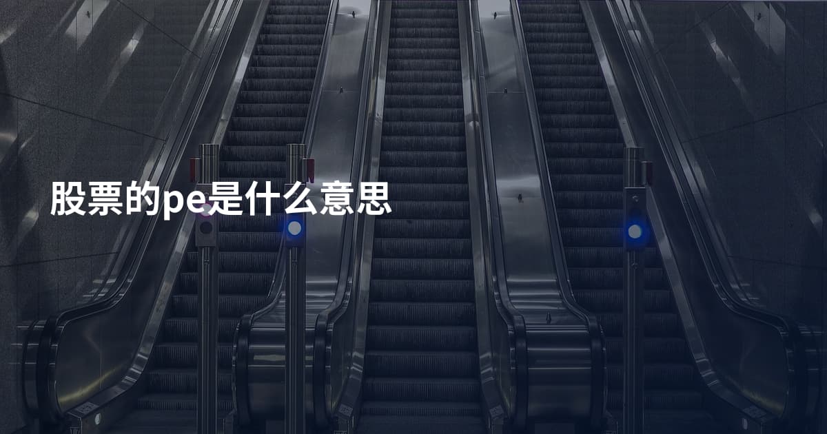 股票的pe是什么意思