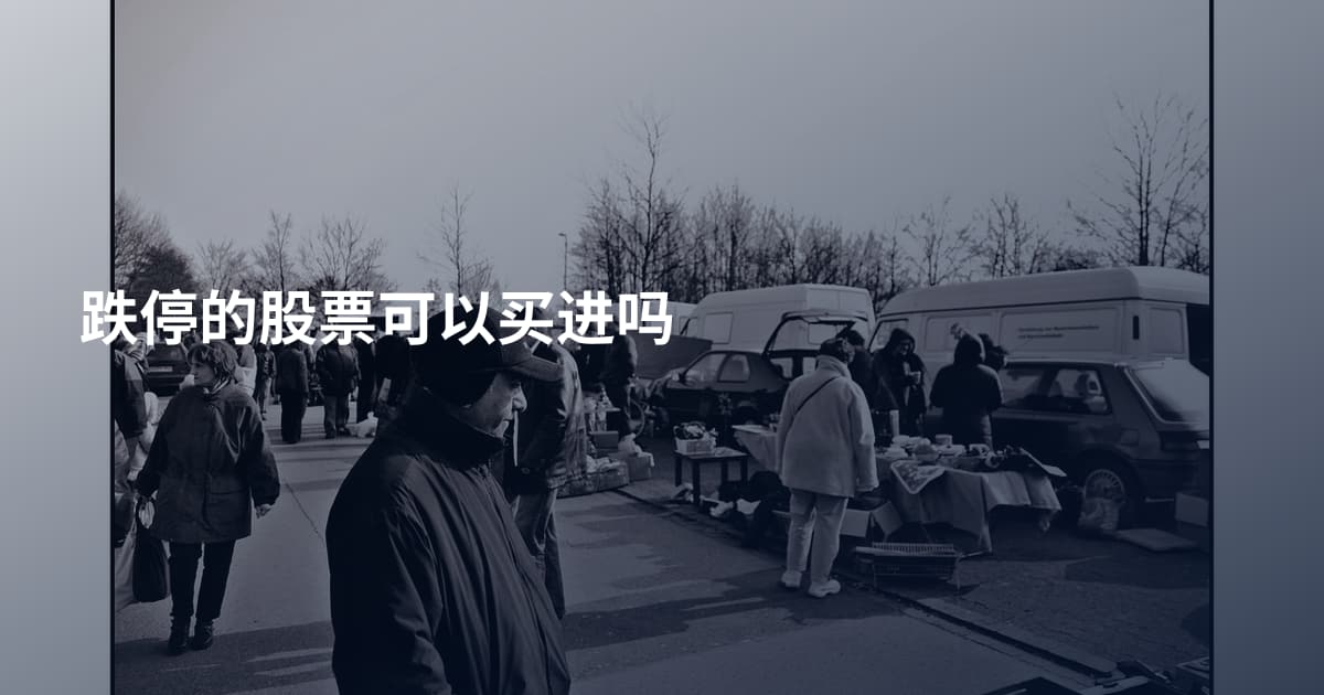 跌停的股票可以买进吗