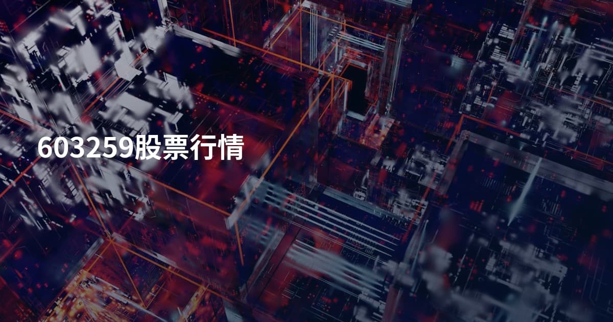 603259股票行情