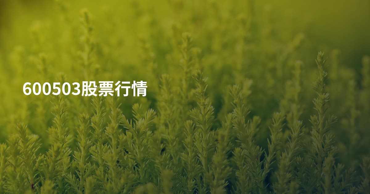 600503股票行情