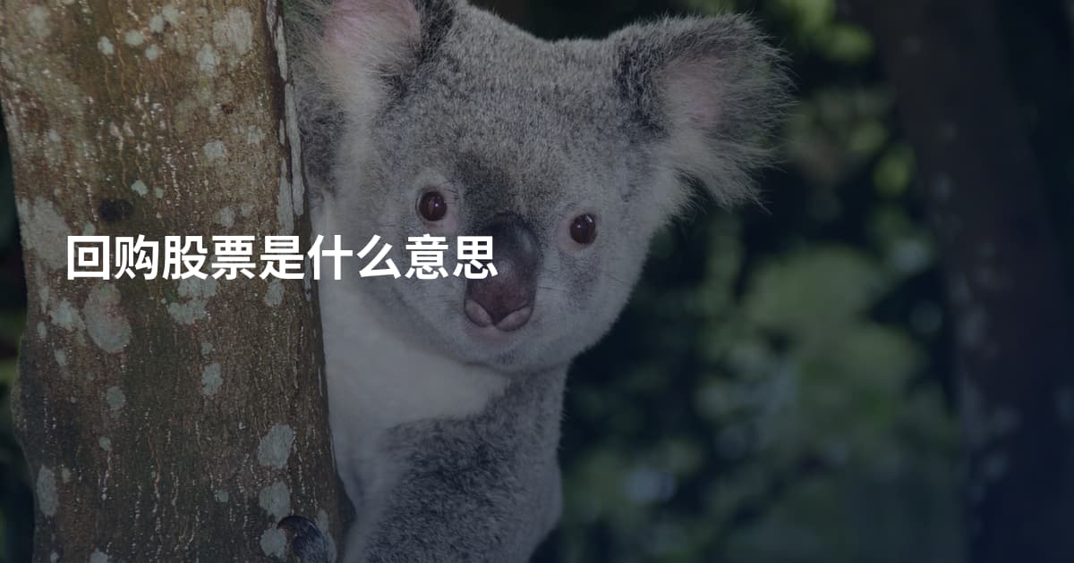 回购股票是什么意思