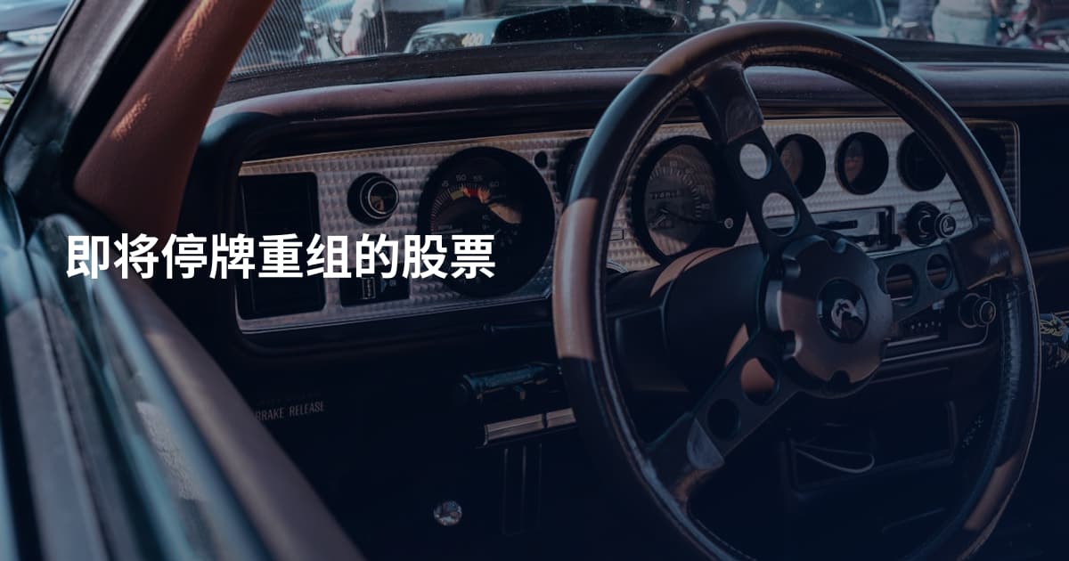 即将停牌重组的股票