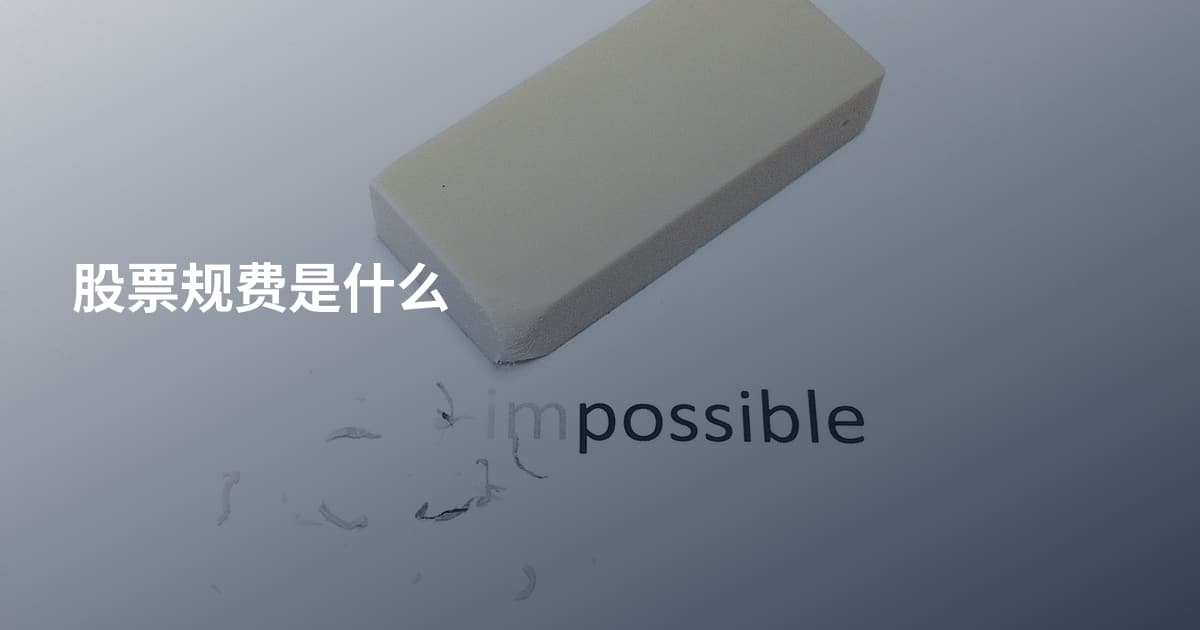 股票规费是什么