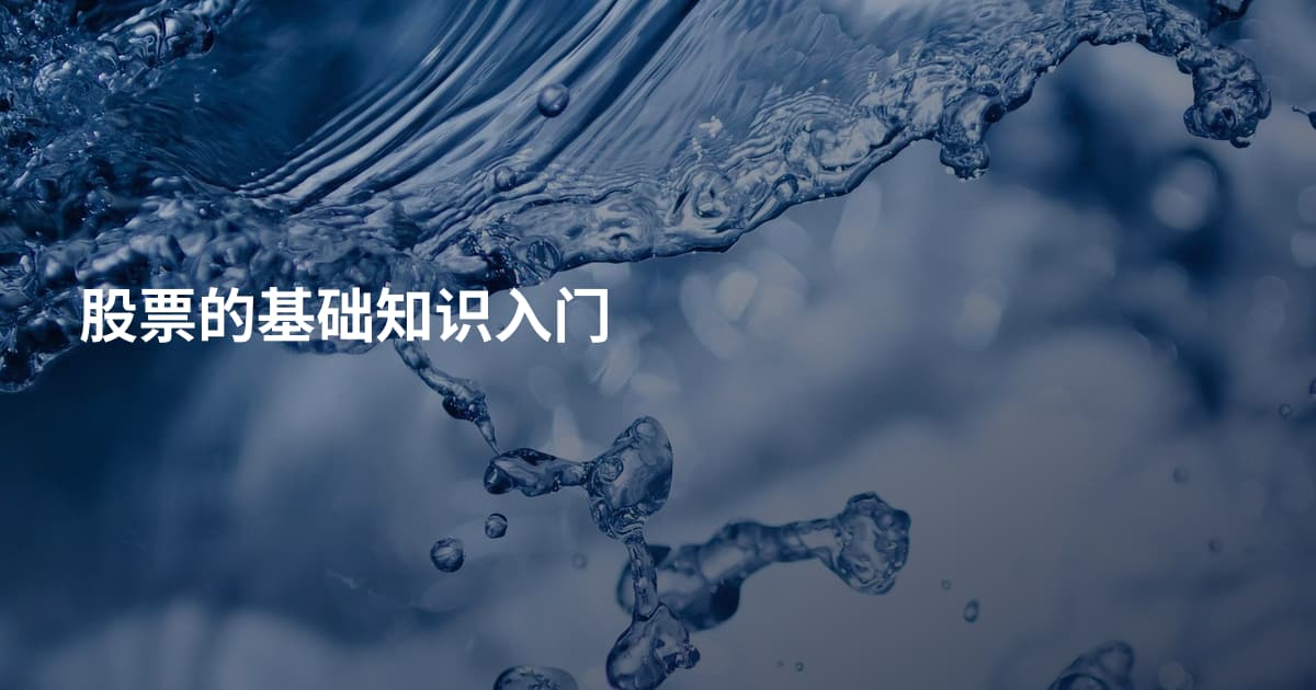 股票的基础知识入门