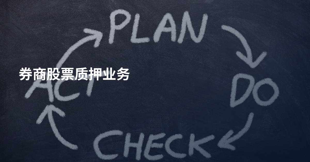 券商股票质押业务