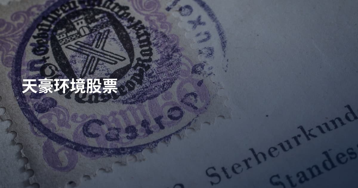 天豪环境股票