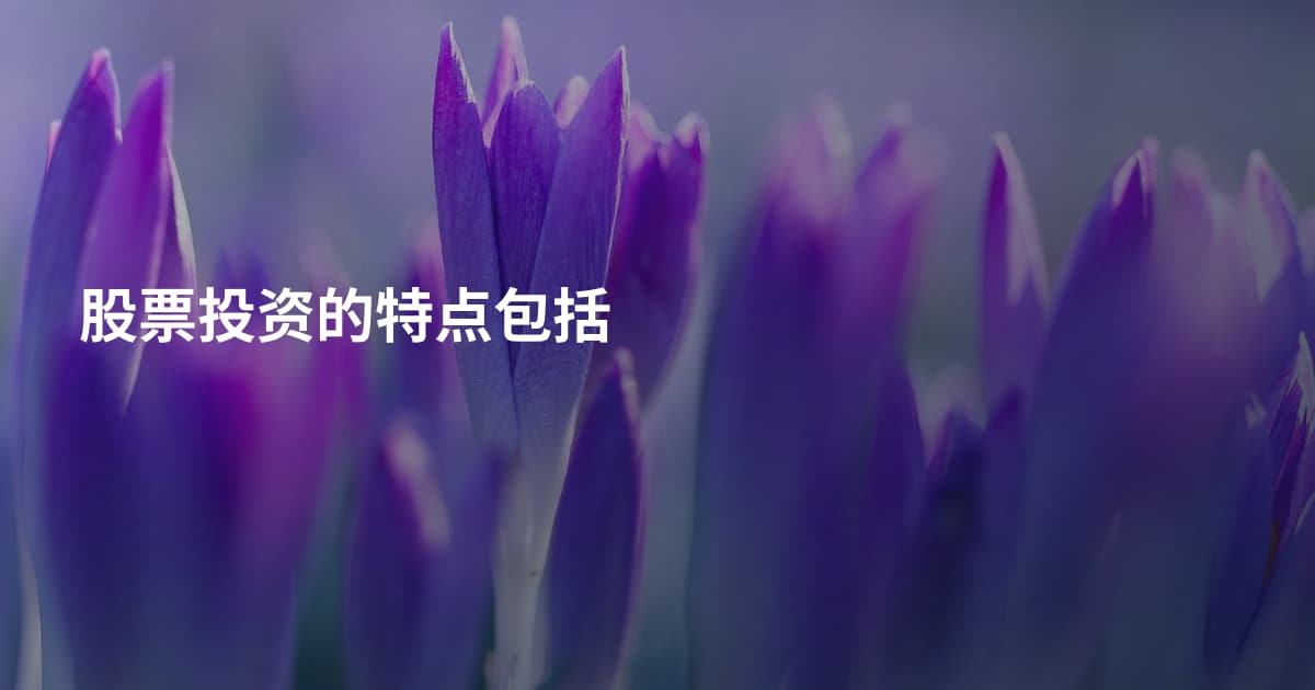 股票投资的特点包括
