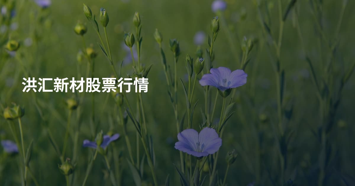 洪汇新材股票行情