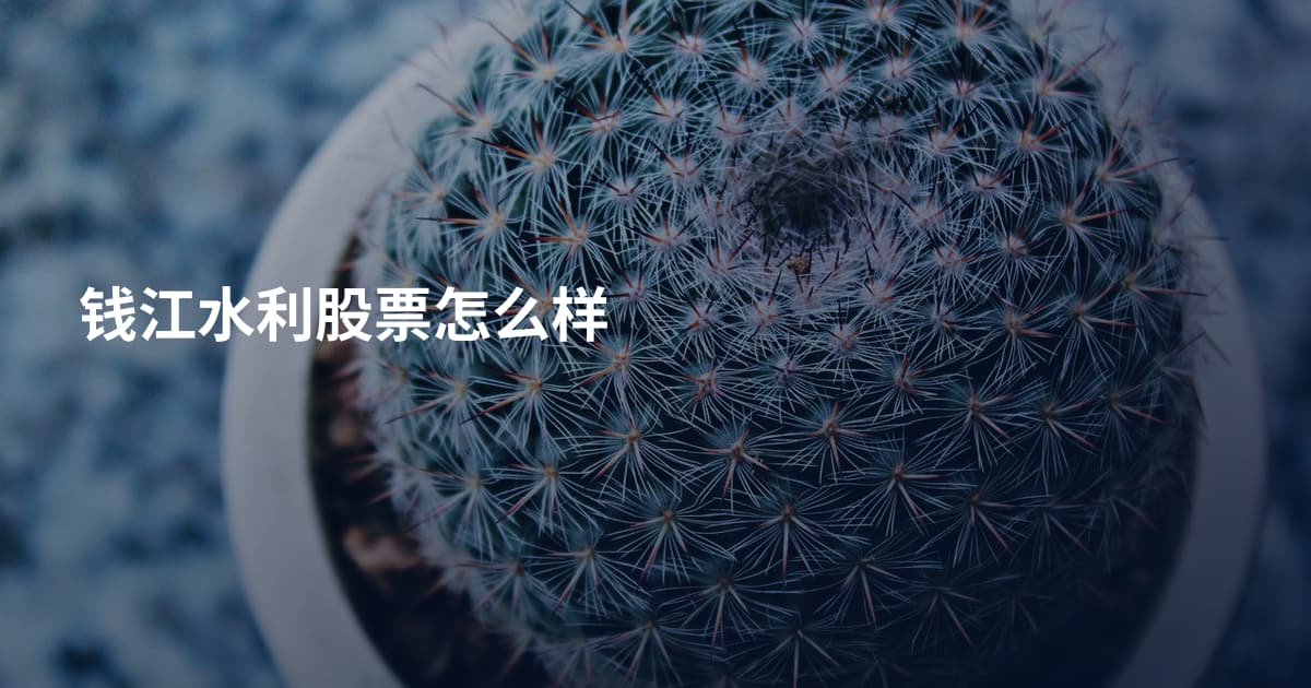 钱江水利股票怎么样
