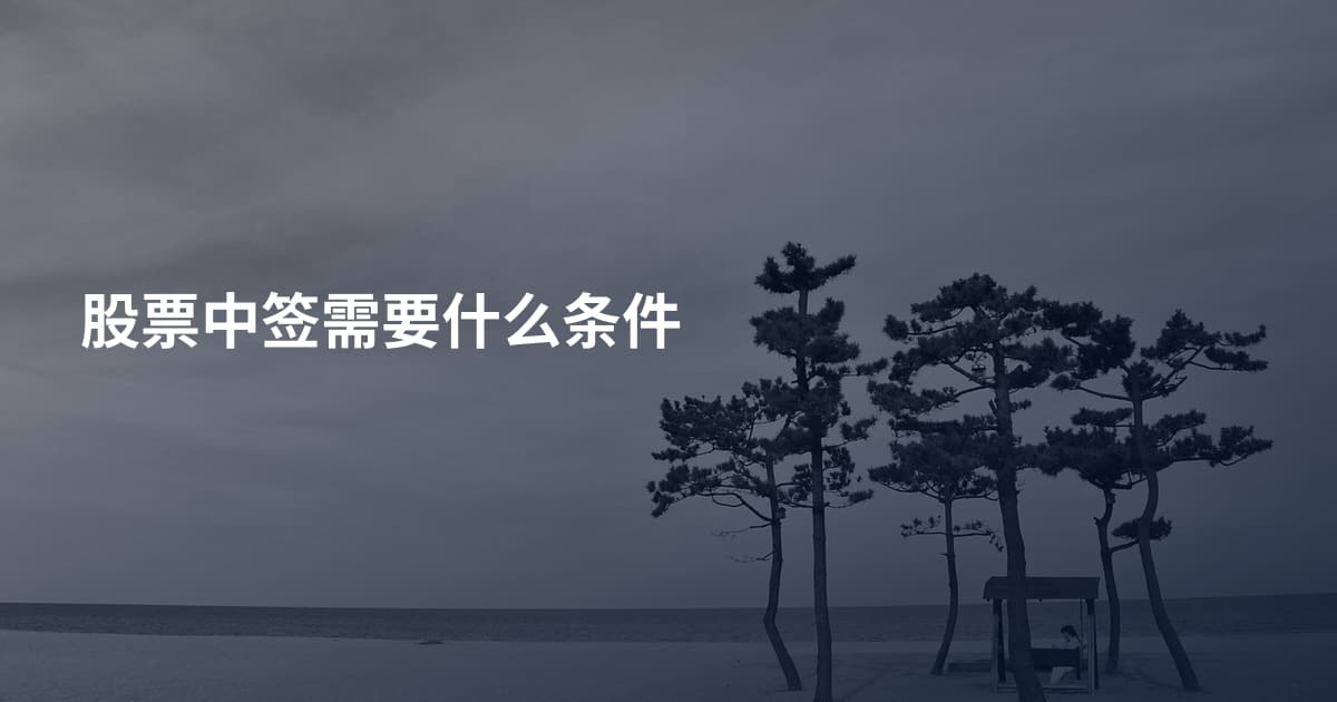 股票中签需要什么条件