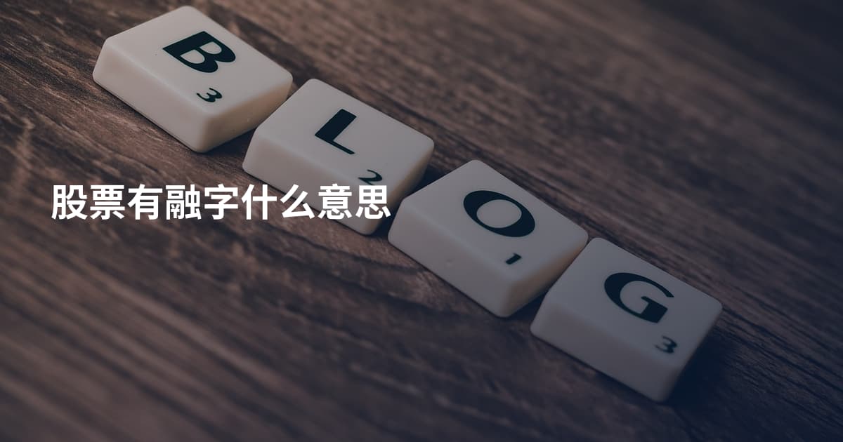 股票有融字什么意思