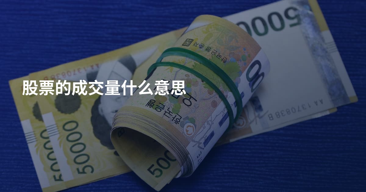 股票的成交量什么意思
