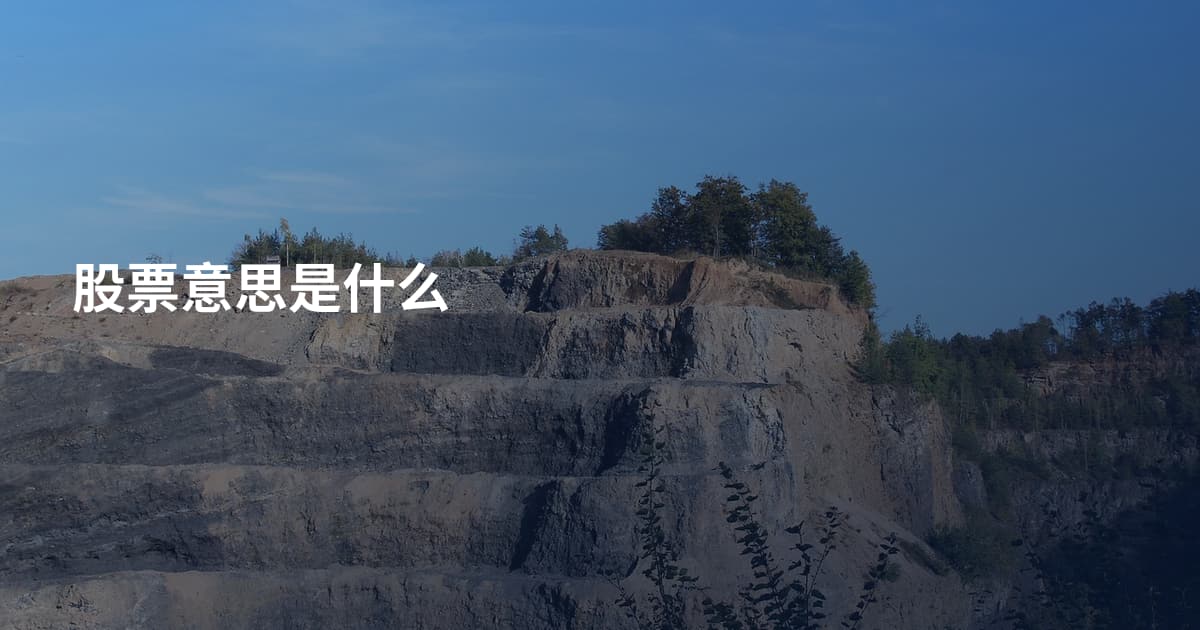 股票意思是什么