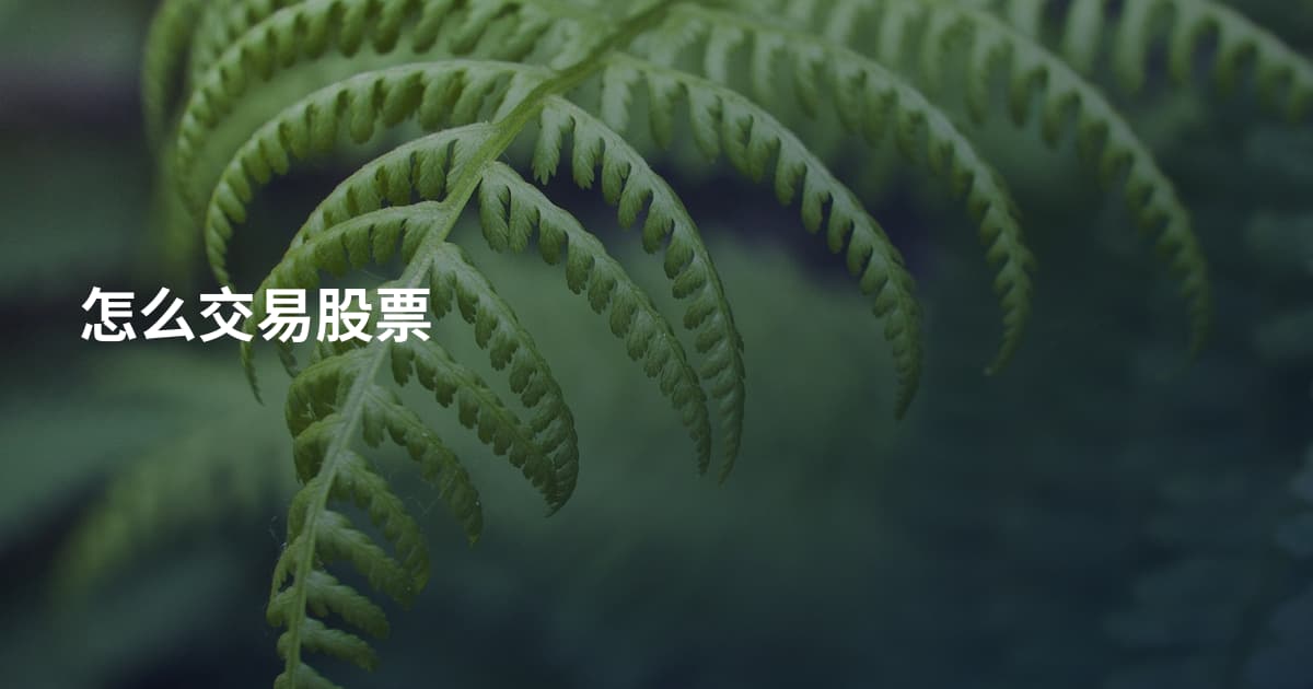 怎么交易股票