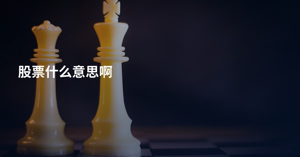 股票什么意思啊