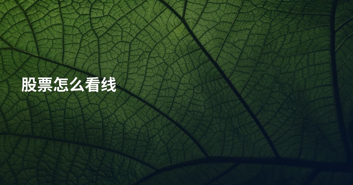 股票怎么看线