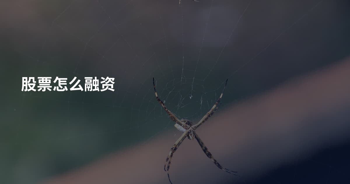 股票怎么融资