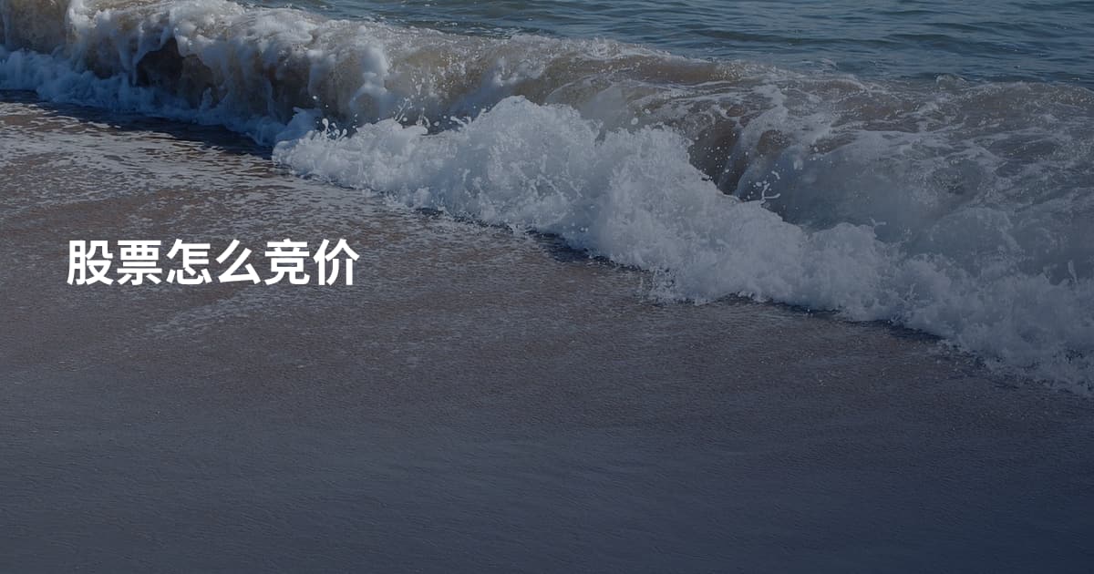 股票怎么竞价