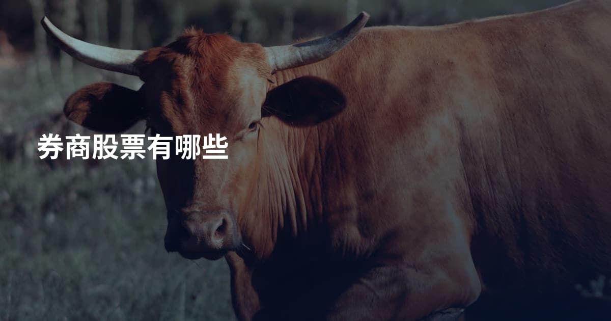 券商股票有哪些