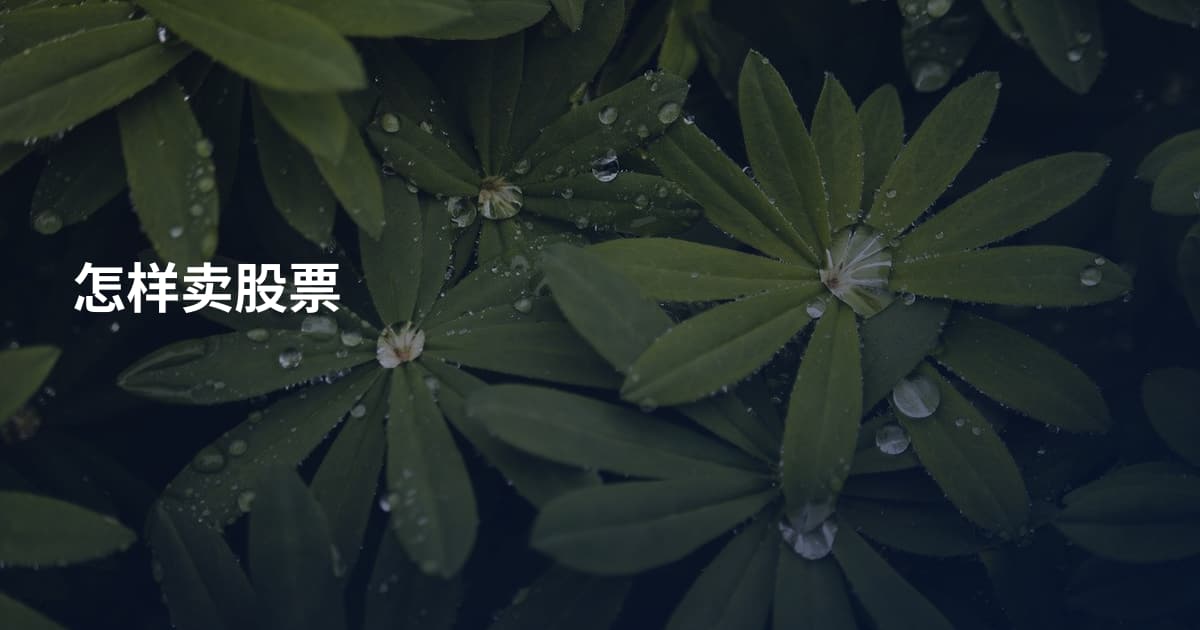 怎样卖股票