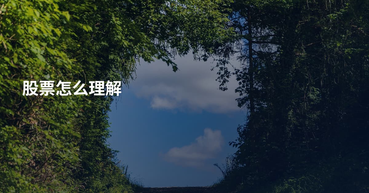 股票怎么理解