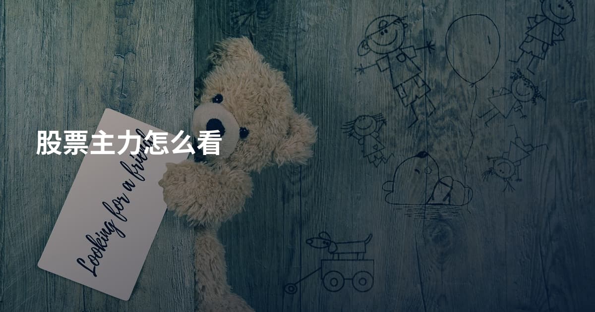 股票主力怎么看
