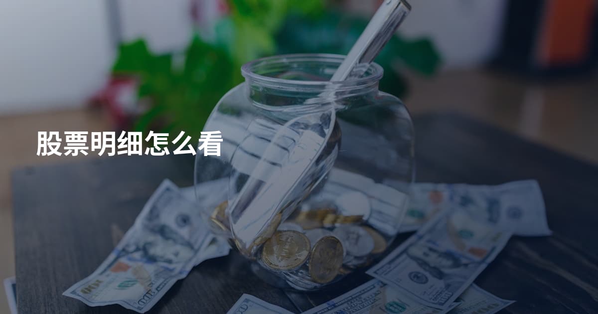 股票明细怎么看