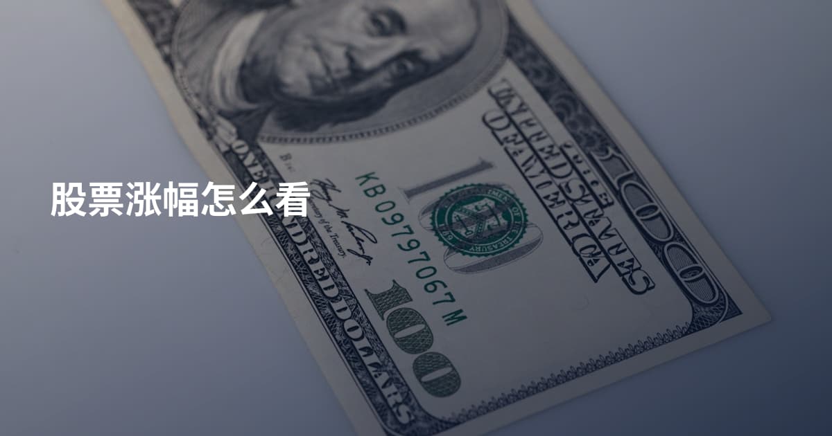 股票涨幅怎么看