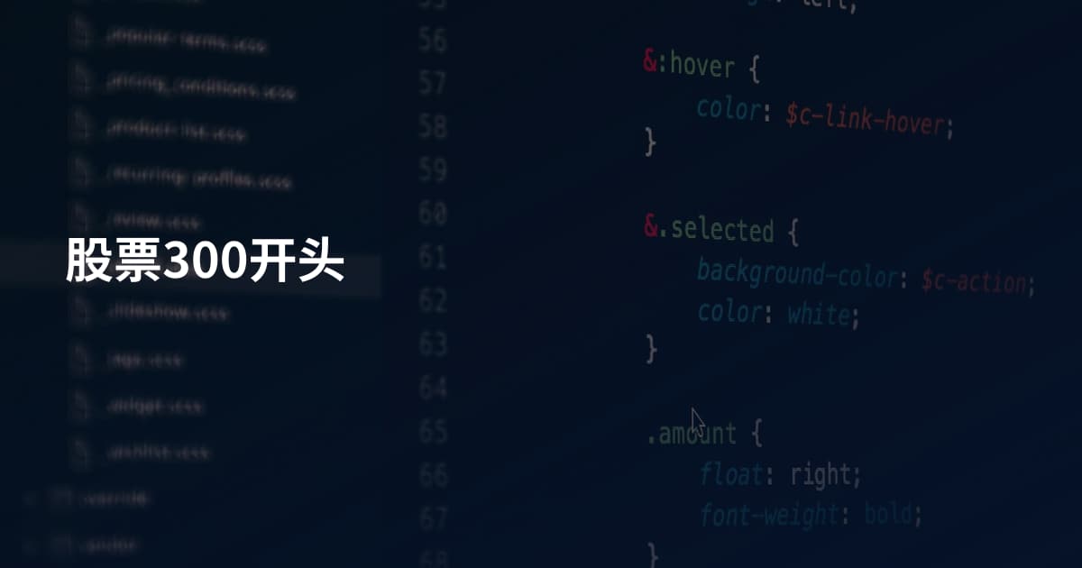 股票300开头