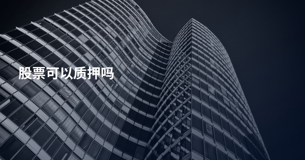 股票可以质押吗
