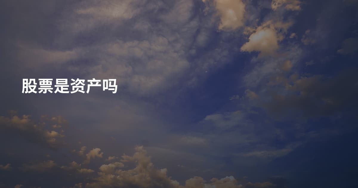 股票是资产吗