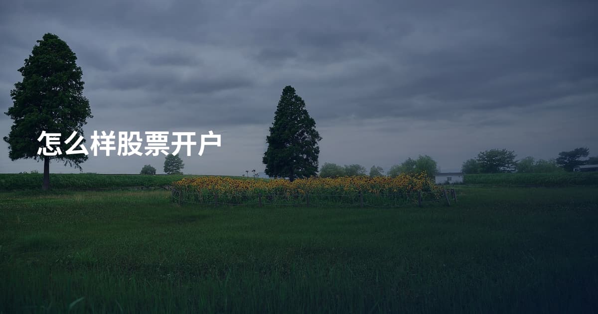 怎么样股票开户