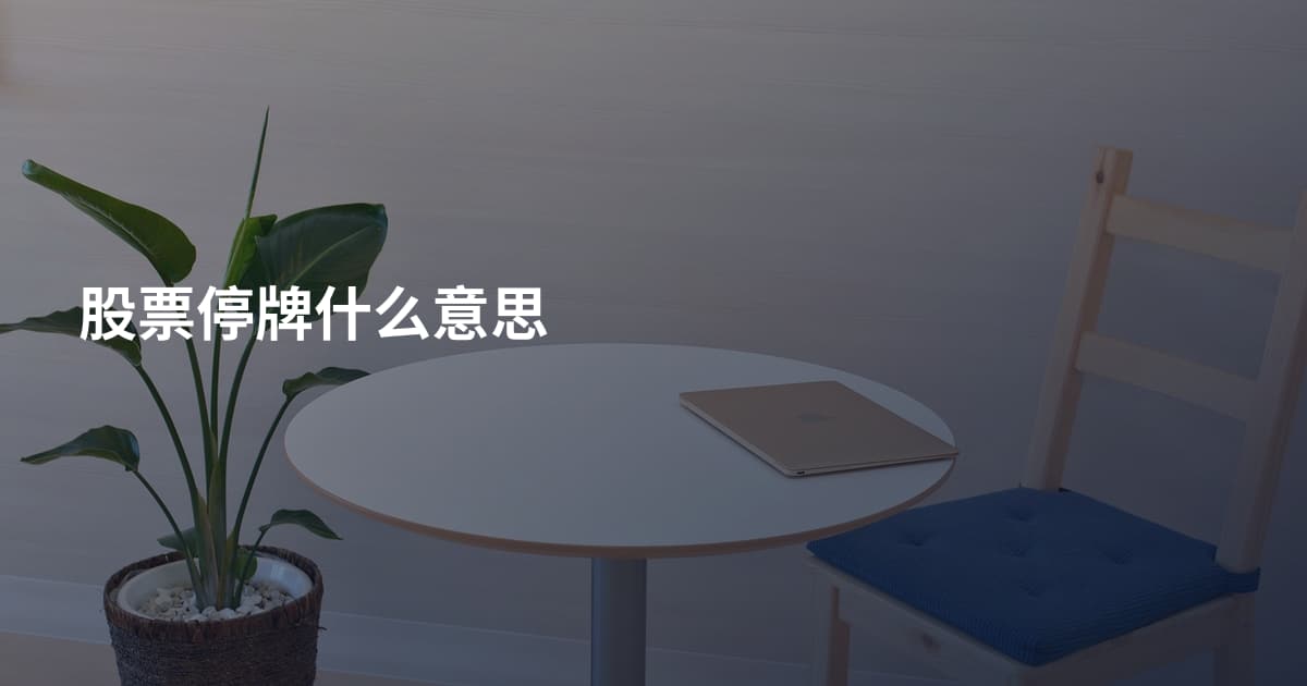 股票停牌什么意思
