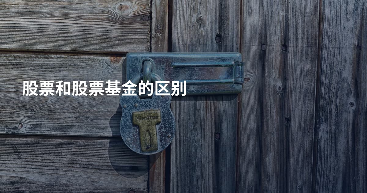 股票和股票基金的区别