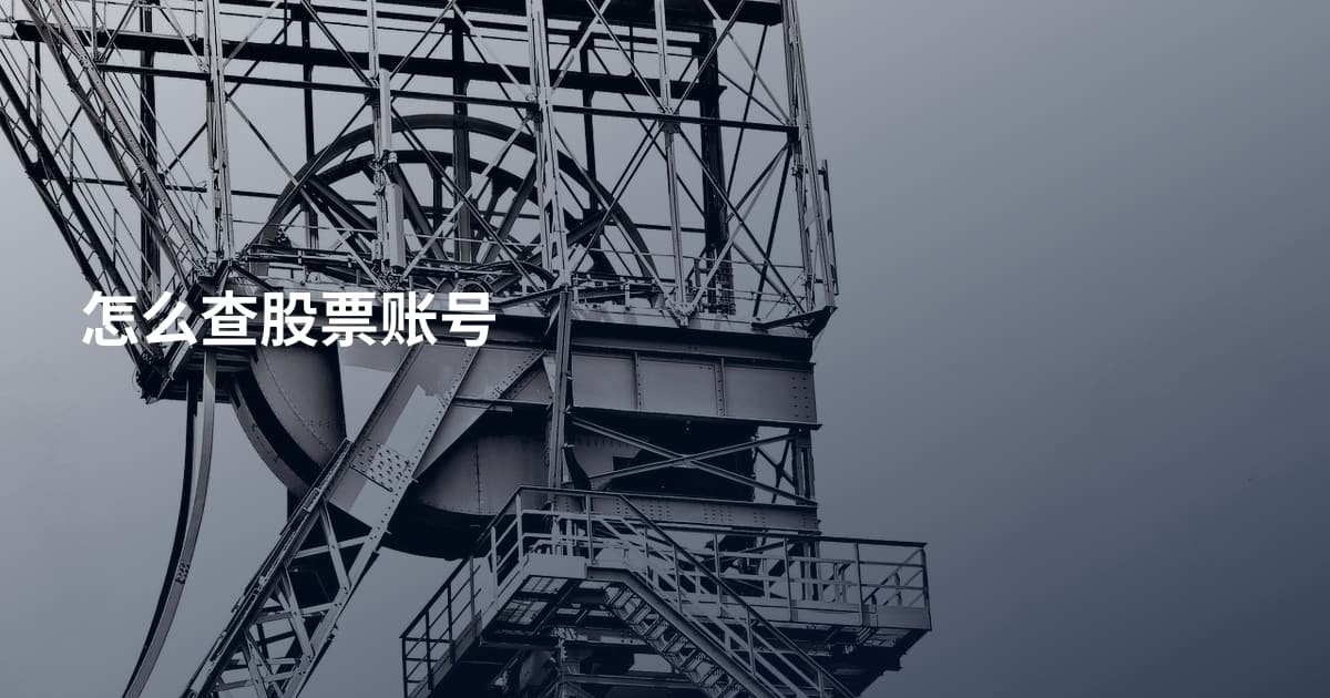 怎么查股票账号