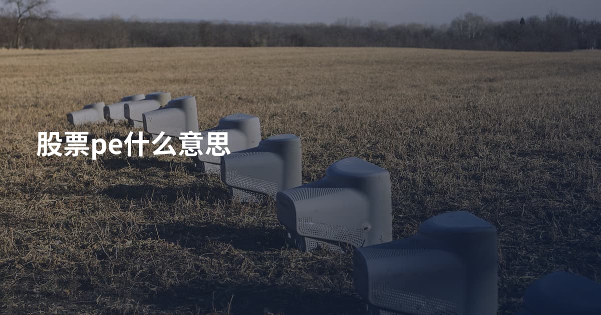 股票pe什么意思