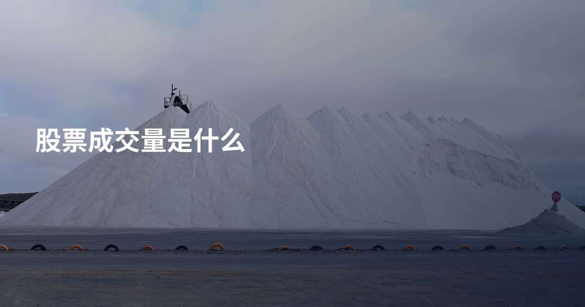 股票成交量是什么