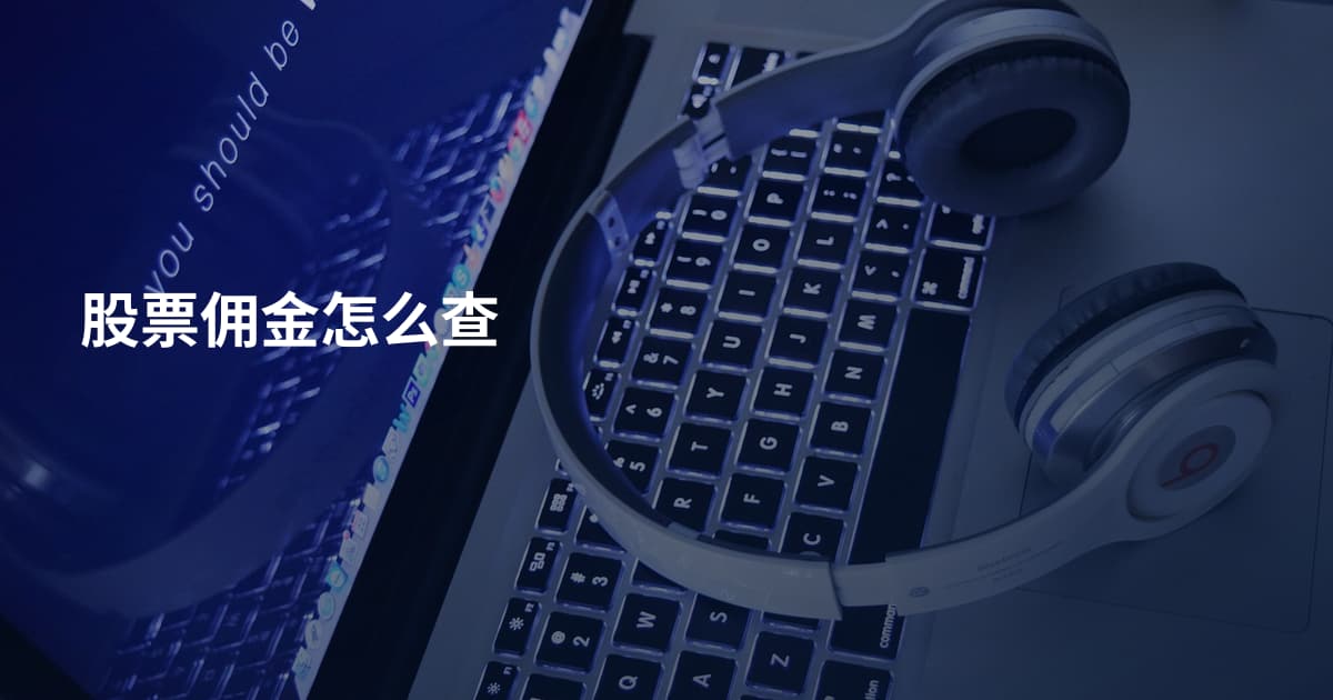 股票佣金怎么查