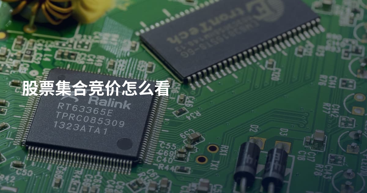 股票集合竞价怎么看
