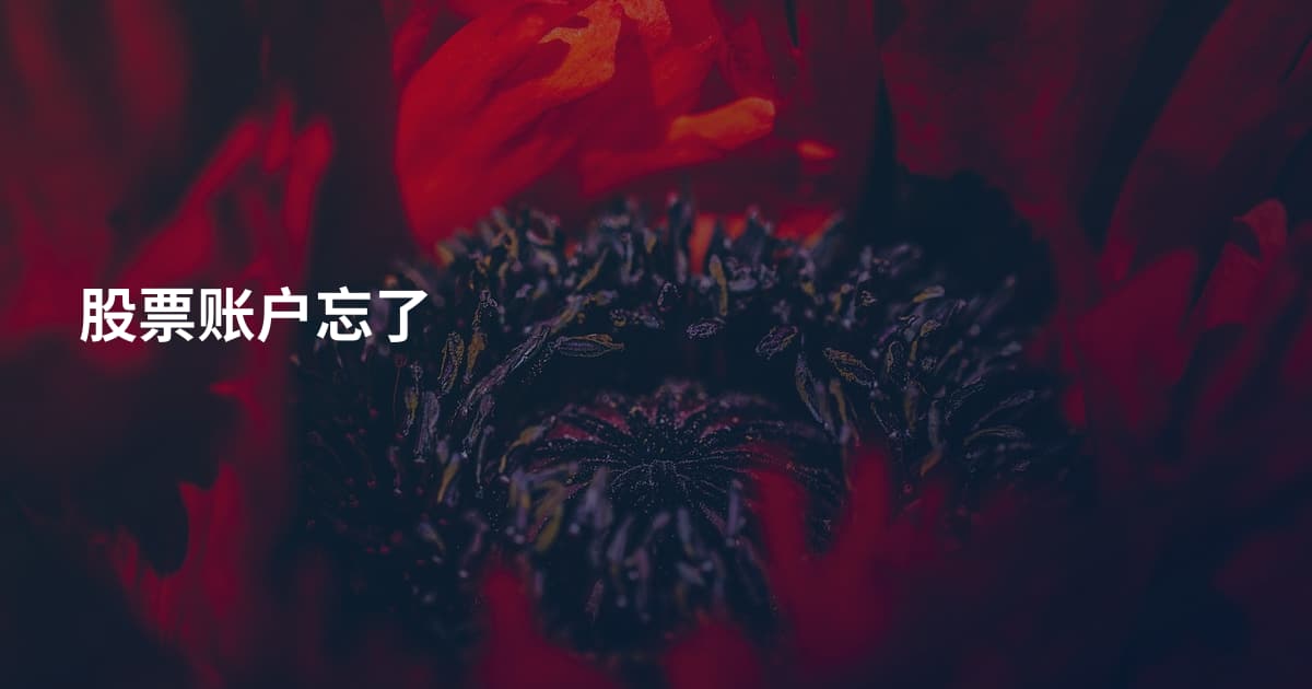 股票账户忘了