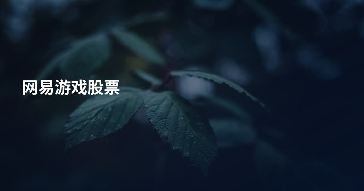 网易游戏股票