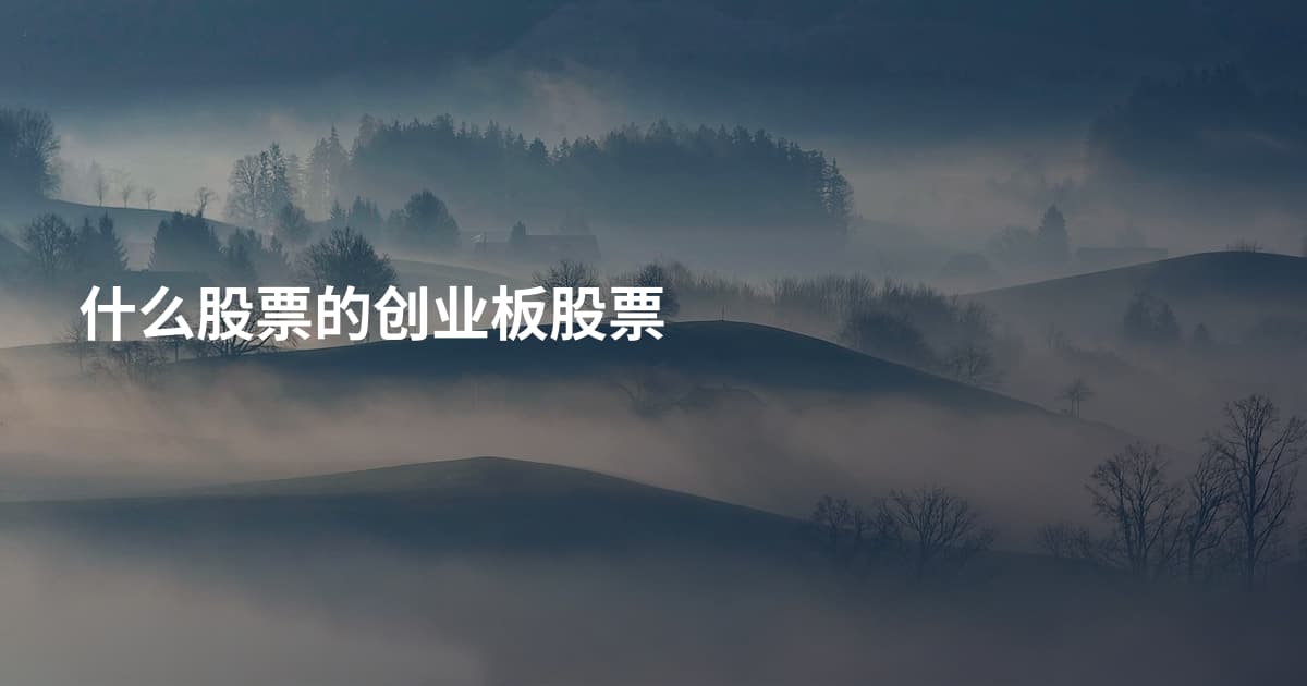 什么股票的创业板股票