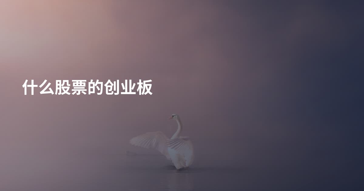 什么股票的创业板